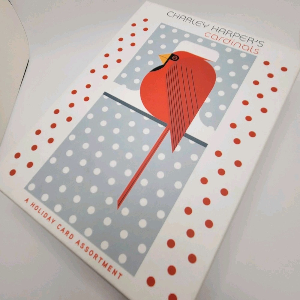 Charley Harper Cardinals Holiday Card Storage Box 7.25x5.25 Box Only - Picture 7 of 7